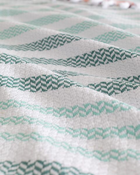 Sheryl eenpersoonsbedsprei - Wit / Mintgroen - 2