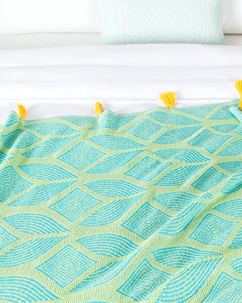 Cateline Eenpersoonssprei - Blauw/Groen - 3