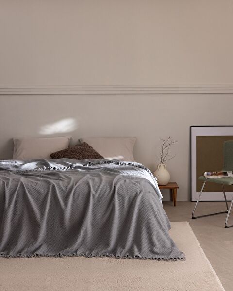 Stephane Single Bedspread - Grey - 0