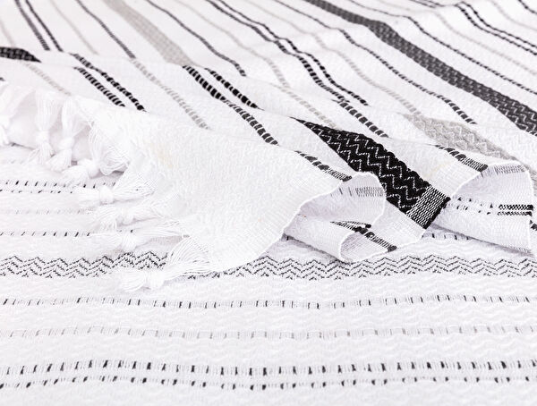 Couvre-lit simple Arjeta - Noir/Gris - 2