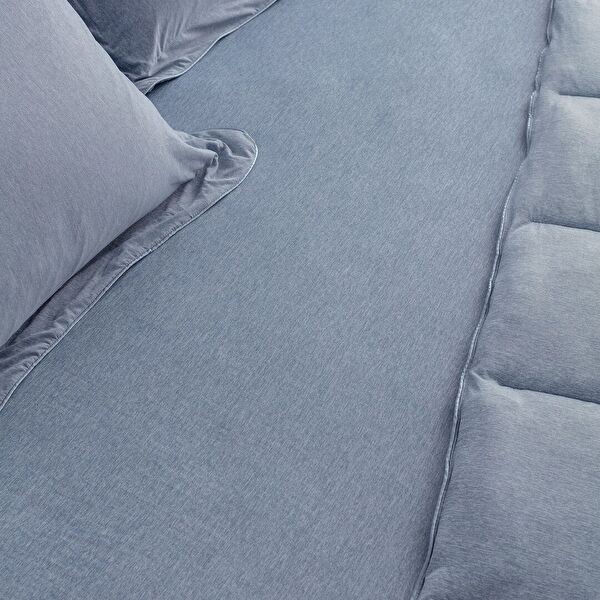 İlus Eenpersoons Bamboe Dekbedset - Blauw - 2