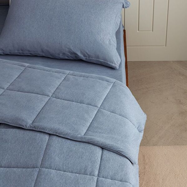 İlus Eenpersoons Bamboe Dekbedset - Blauw - 1