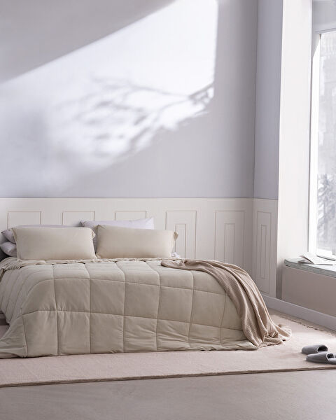 İlus Eenpersoons Bamboe Dekbedset - Beige - 0