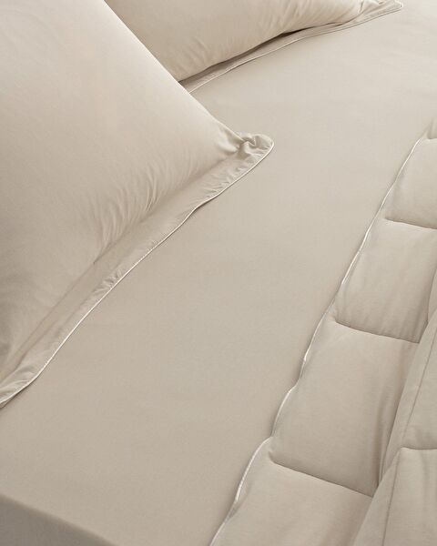 İlus Eenpersoons Bamboe Dekbedset - Beige - 2