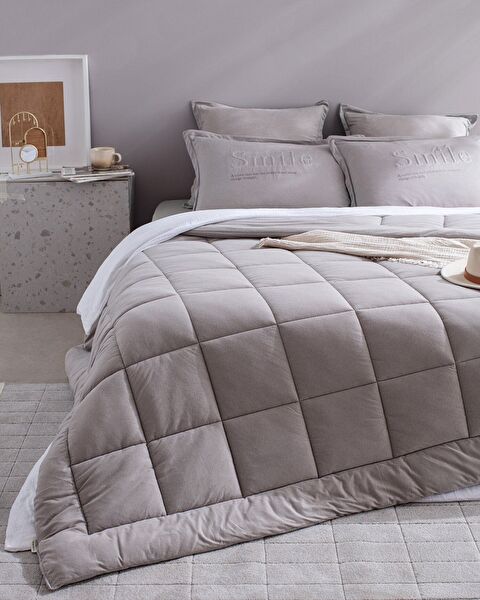 Bobigny Tek Kişilik SuperSoft Comforter Set - Gri - 2