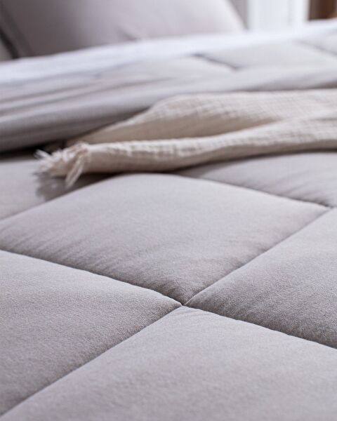Bobigny Tek Kişilik SuperSoft Comforter Set - Gri - 5