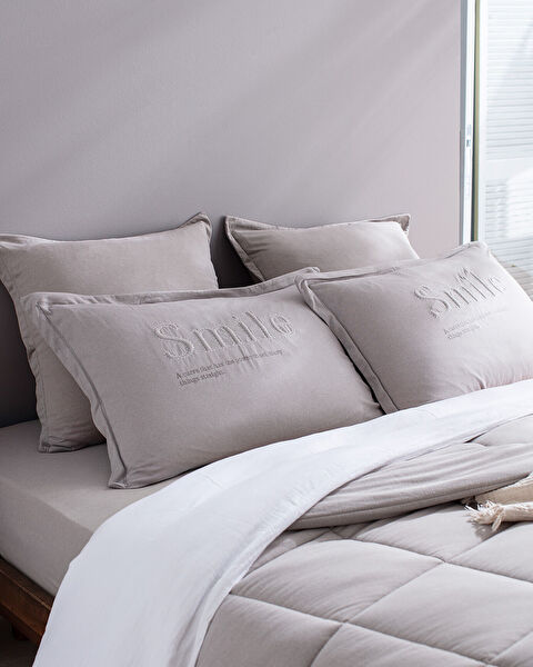 Bobigny Tek Kişilik SuperSoft Comforter Set - Gri - 4