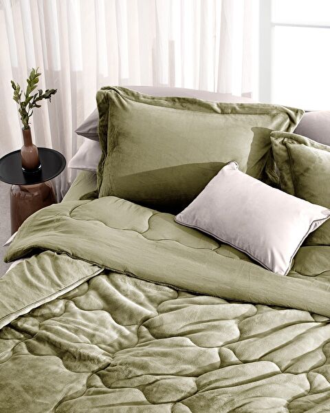 Kaira Single Comforter Set - Khaki - 2