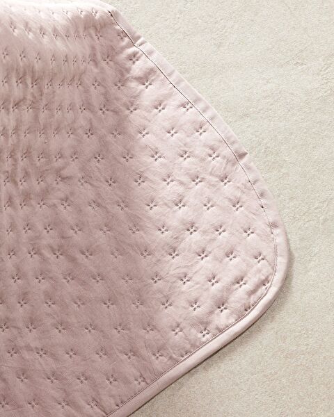 Rennes Tek Kişilik Yatak Örtüsü - Pudra - 5