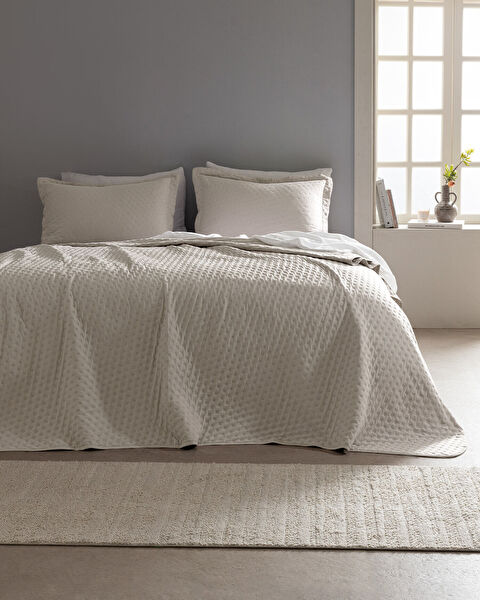 Rennes Tek Kişilik Yatak Örtüsü - Ekru - 0