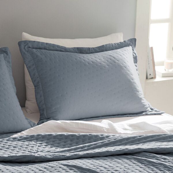 Rennes Tek Kişilik Yatak Örtüsü - İndigo - 1