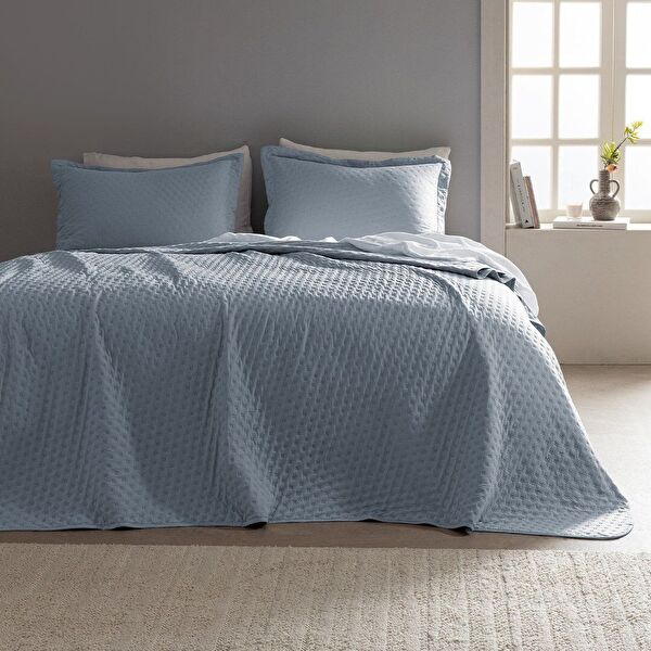 Rennes Tek Kişilik Yatak Örtüsü - İndigo - 0