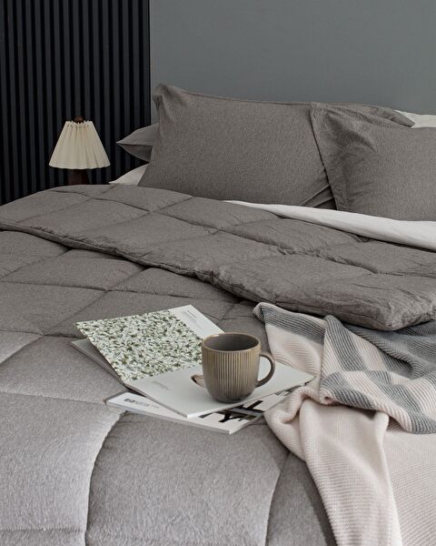 Meleni eenpersoonsdekbedset - bruin - 2