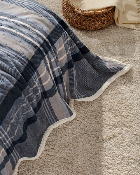 Palloys Sherpa Single Bedspread - Indigo - 5