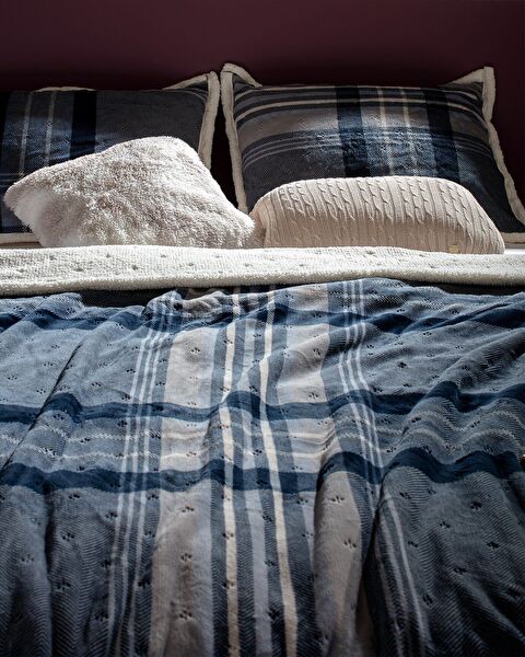 Palloys Sherpa Single Bedspread - Indigo - 2