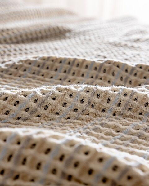 Bresdon Einzelbettdecke aus 100 % Baumwolle – Beige/Blau - 5