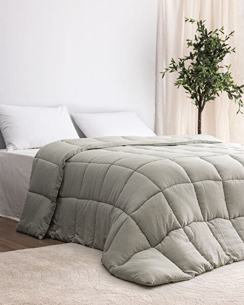 Mona Single Microfiber Quilt - Khaki - 0