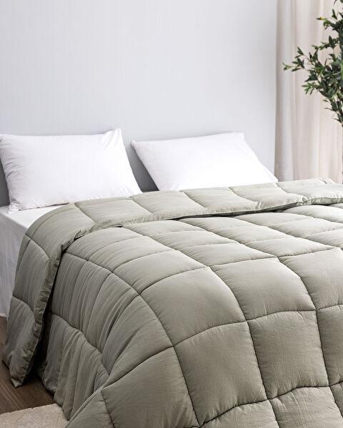 Mona Single Microfiber Quilt - Khaki - 1