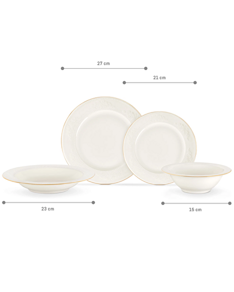 Relief 24 Parça Yemek Takımı Gold/platin - 7
