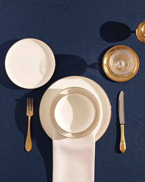 Madelyn Altın Yaldızlı 6 Kişilik 24 Parça Yemek Takımı - Beyaz/Gold - 1