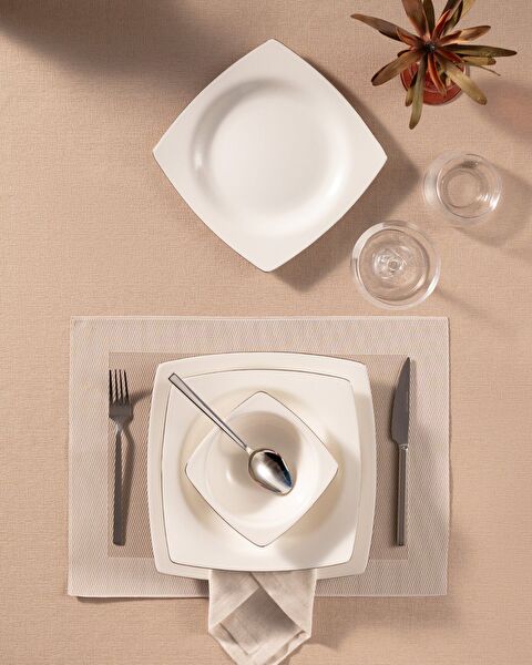 طقم عشاء إيثان 24 قطعة ذهبي/بلاتيني - 1