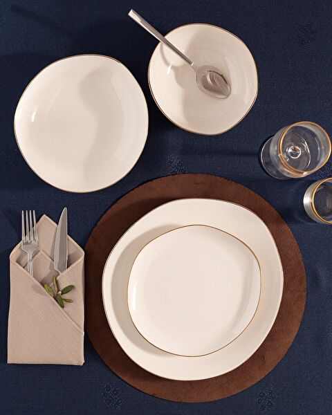 Alette 24 Parça Yemek Takımı Gold/platin - 0