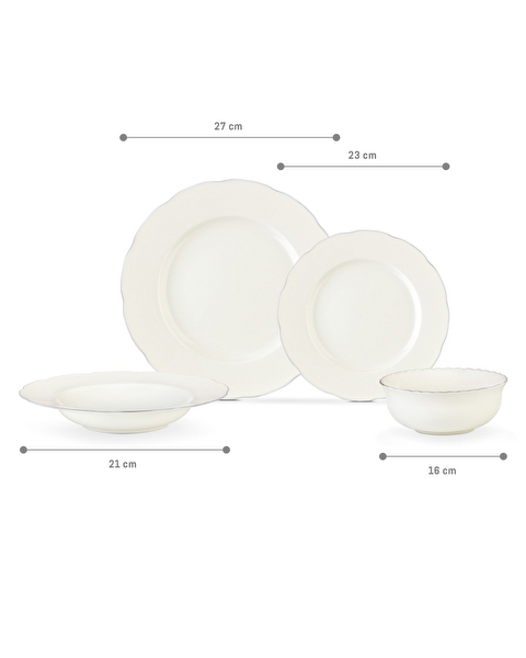 Amabella 24 Piece Dinner Set for 6 People - Gold/Platinum - 6