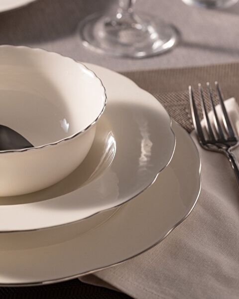 Amabella 24 Piece Dinner Set for 6 People - Gold/Platinum - 3