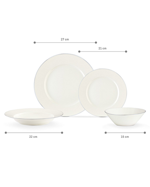 Ariane 6 Kişilik 24 Parça Yemek Takımı - Gold/Platin - 5