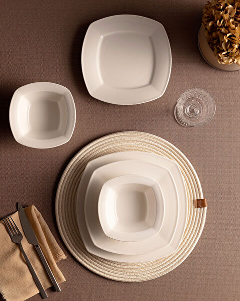 Noya 6 Kişilik 24 Parça Yemek Takımı - Beyaz - 1