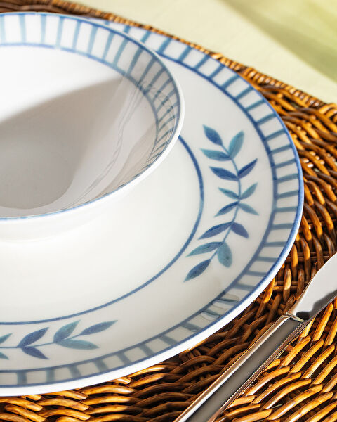 Brunella 6 Kişilik 24 Parça Yemek Takımı - Mavi/Beyaz - 2