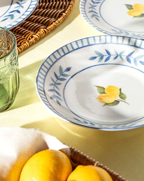 Brunella 6 Kişilik 24 Parça Yemek Takımı - Mavi/Beyaz - 4