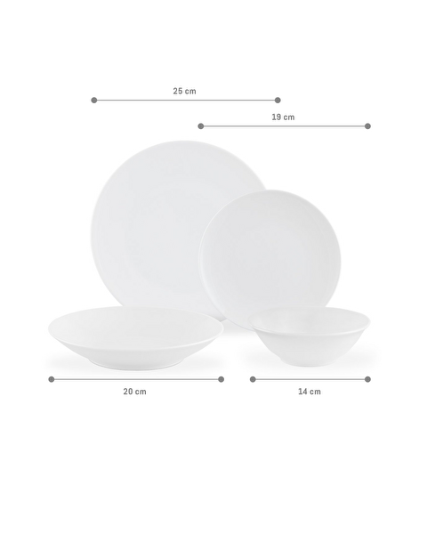 Allons 6 Kişilik 24 Parça Yemek Takımı - Beyaz - 1