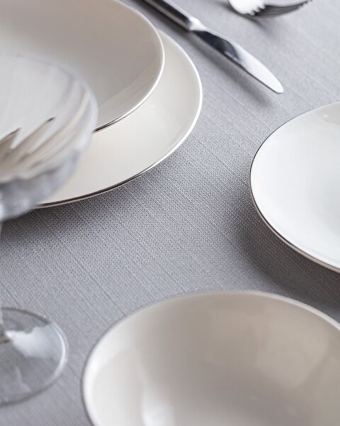 Allons 6 Kişilik 24 Parça Yemek Takımı - Beyaz/Silver - 1