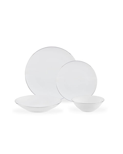 Allons 6 Kişilik 24 Parça Yemek Takımı - Beyaz/Silver - 4