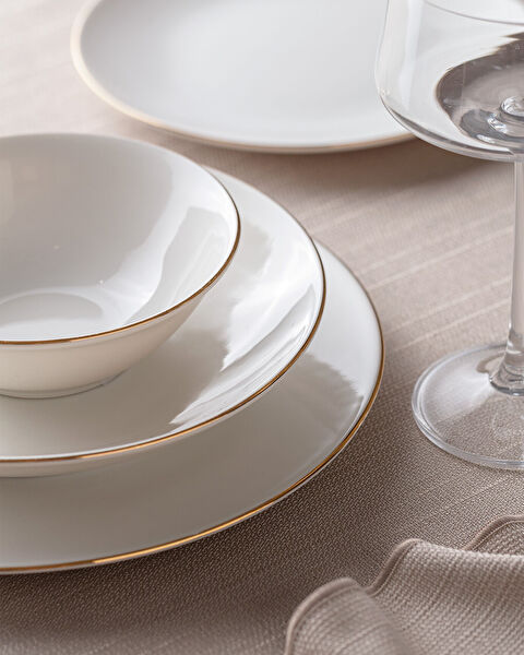 Allons 24 Piece Dinner Set for 6 Persons - White/Gold - 1
