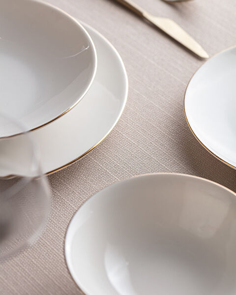 Allons 24 Piece Dinner Set for 6 Persons - White/Gold - 2