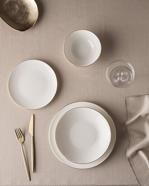 Allons 24 Piece Dinner Set for 6 Persons - White/Gold - 0