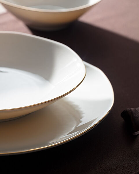 Collin 24 Piece Dinner Set for 6 People - White/Gold - 3
