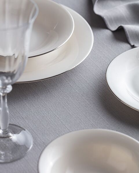Dormir 6 Kişilik 24 Parça Yemek Takımı - Beyaz/Silver - 1