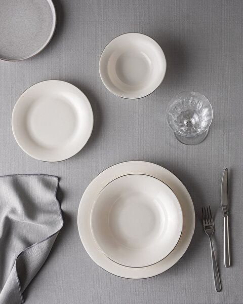 Dormir 6 Kişilik 24 Parça Yemek Takımı - Beyaz/Silver - 0
