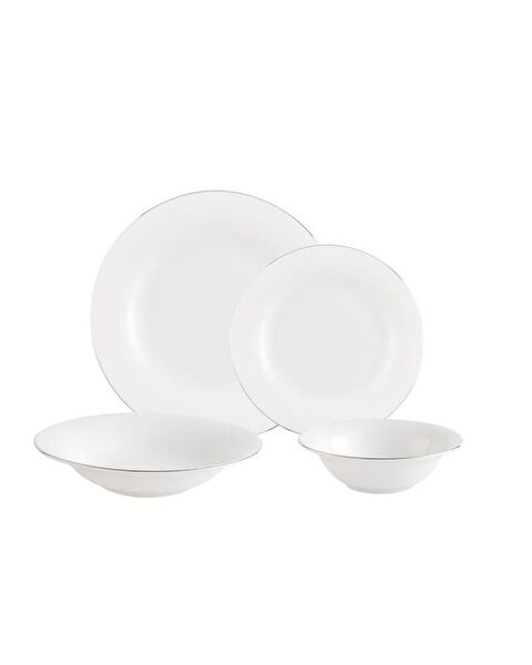 Dormir 6 Kişilik 24 Parça Yemek Takımı - Beyaz/Silver - 4
