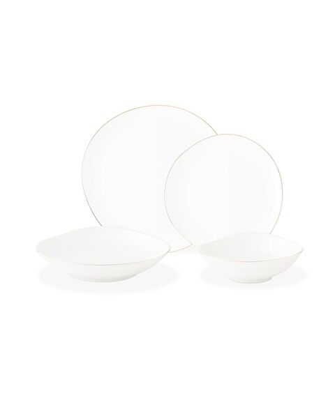 Bormio 6 Kişilik 24 Parça Yemek Takımı - Beyaz/Gold - 5