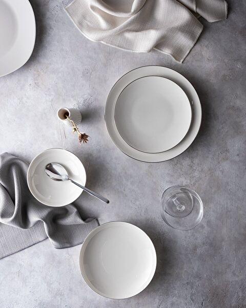 Ravello 6 Kişilik 24 Parça Yemek Takımı - Beyaz/Silver - 0