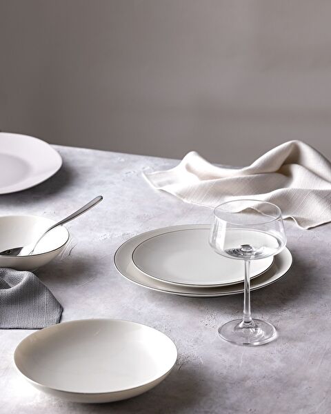 Ravello 6 Kişilik 24 Parça Yemek Takımı - Beyaz/Silver - 1
