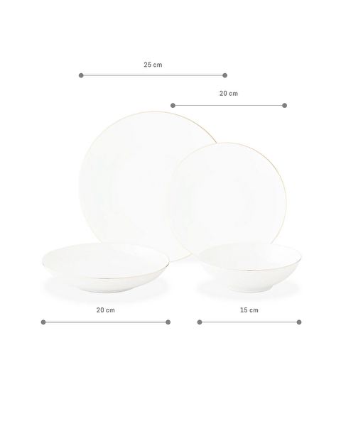 Ravello 24 Piece Dinner Set Gold/platinum - 6