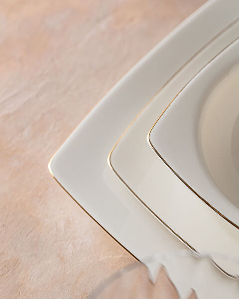 Nova 6 Kişilik 24 Parça Yemek Takımı - Beyaz/Gold - 3