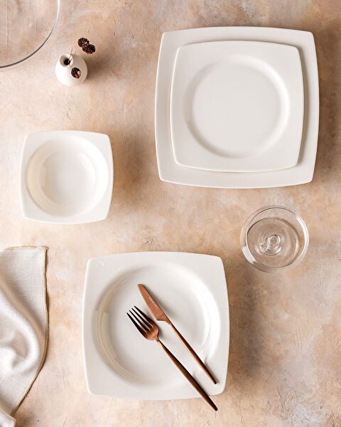 Nova 24 Piece Dinner Set for 6 People - White - 0