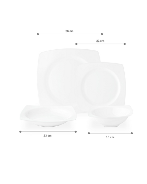 Nova 24 Piece Dinner Set for 6 People - White - 5