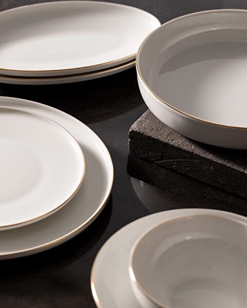 Mirage 27 Piece Dinner Set for 6 People - White/Gold - 2